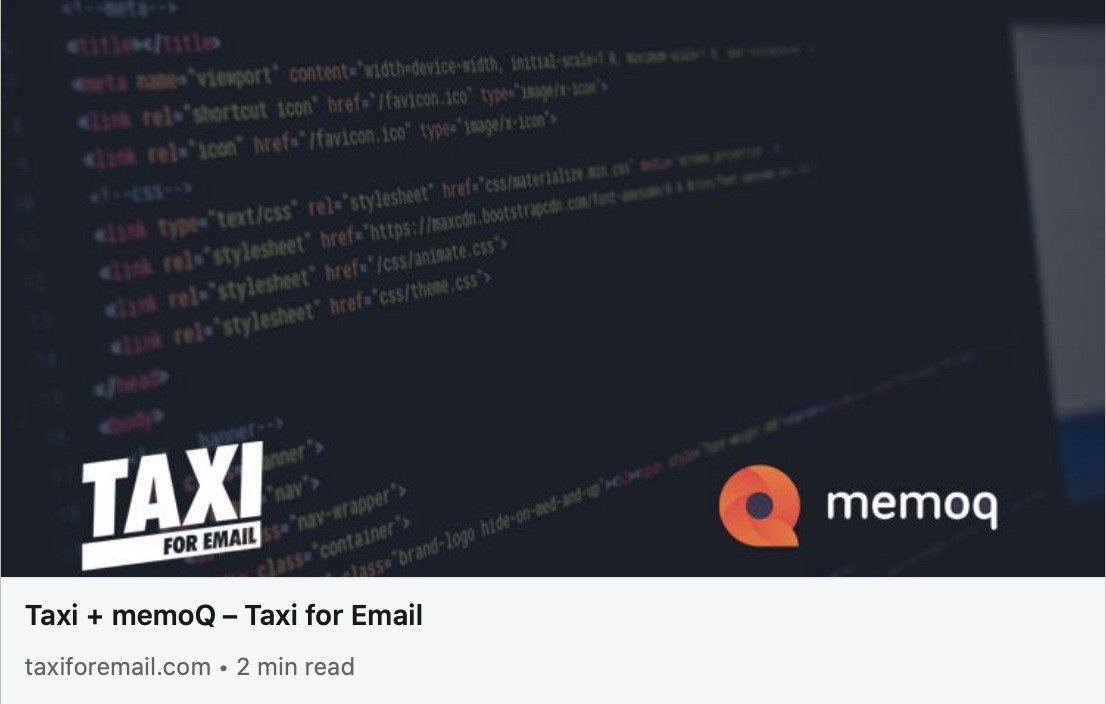 Taxi + memoQ – Taxi for Email